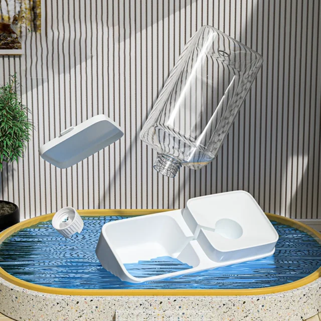 Dog Feeder and Cat Automatic Feeding Water Bowl Transparent Pet Food Storage - Image 6