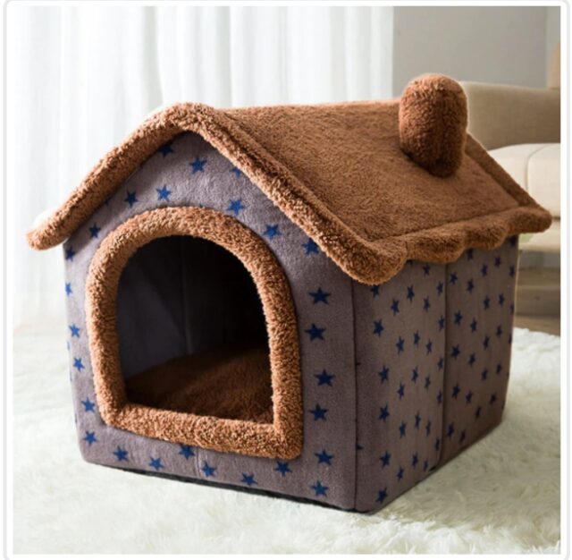Foldable Dog and  Cat House Pet  with Removable Nest Warm Enclosed Cave Sofa - Image 6
